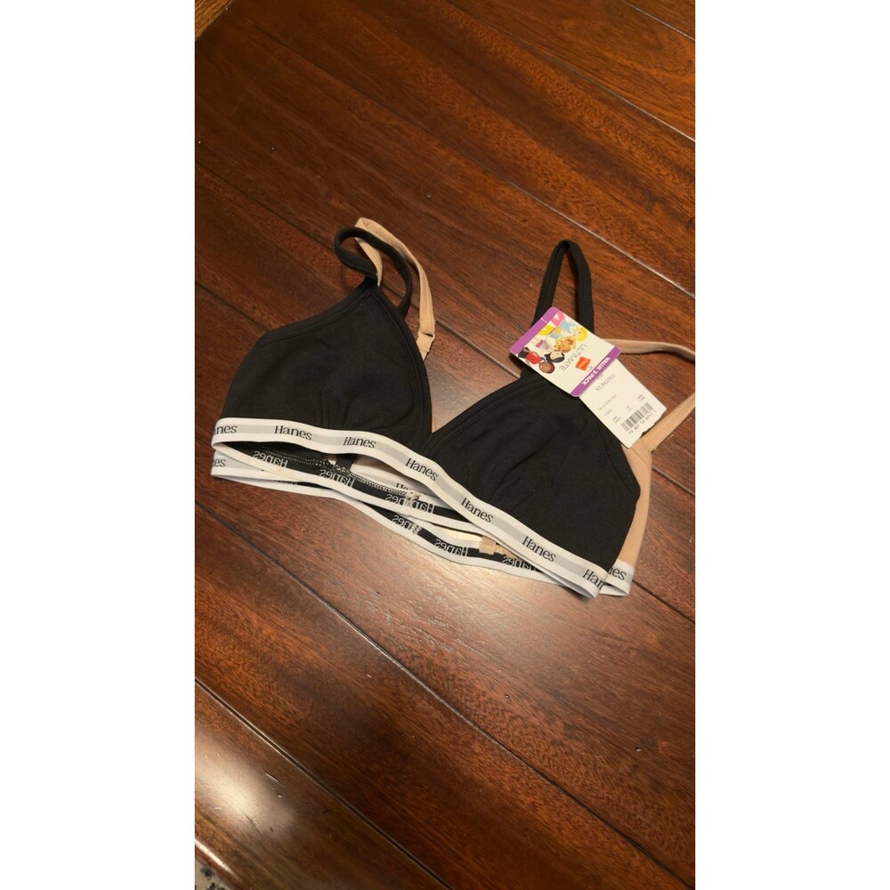 Hanes Girls XL Black Bras 2 Pack New Unused Training Bras